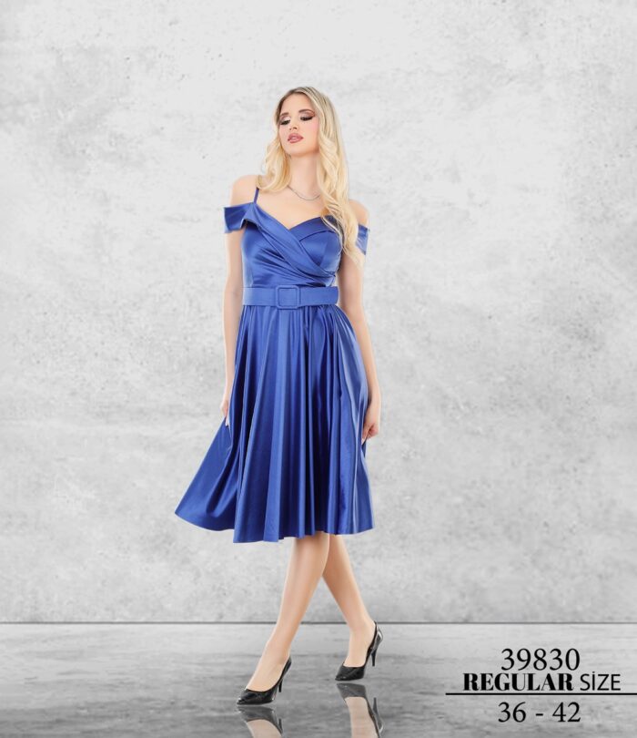 Saks 39830 Normal Midi Askılı Saten Mezuniyet Düğün
