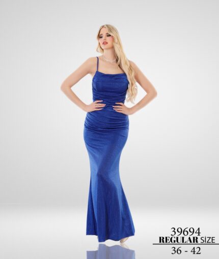Saks 39694 Normal Maxi Askılı Poliamid Abiye Elbise Düğün Kına Mezuniyet