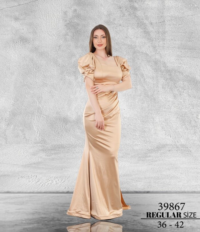Gold Normal MAxi Kısa Kol Saten 39867