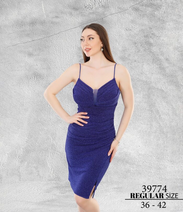 Saks Normal Midi Mini Askılı Poliamid Düğün Kına Mezuniyet 39774