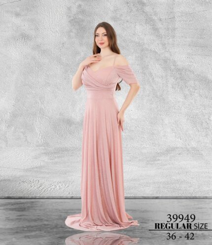 Pudra Normal Beden Maxi Sıfır Kol Poliamid 39949
