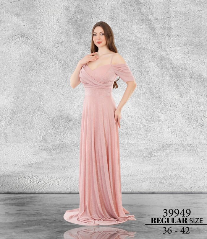 Pudra Normal Beden Maxi Sıfır Kol Poliamid 39949