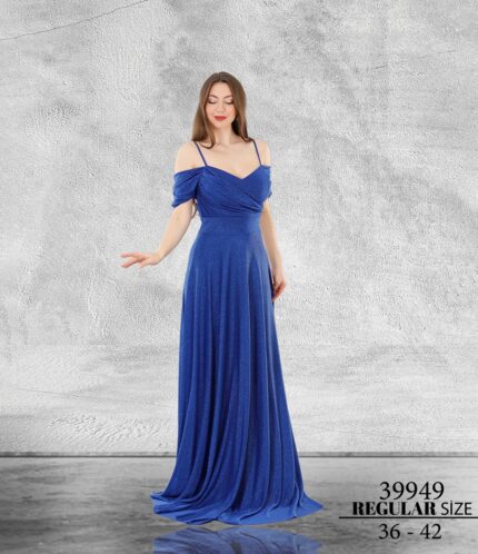Saks Normal Beden Maxi Sıfır Kol Poliamid 39949
