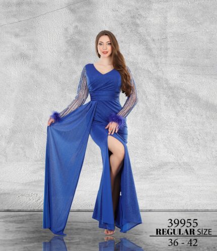 Saks Normal Beden Maxi Uzun Kol Poliamid 39955