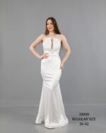 Beyaz Normal Beden Maxi Askılı Saten 39990