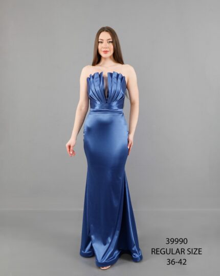 indigo Normal Beden Maxi Askılı Saten 39990